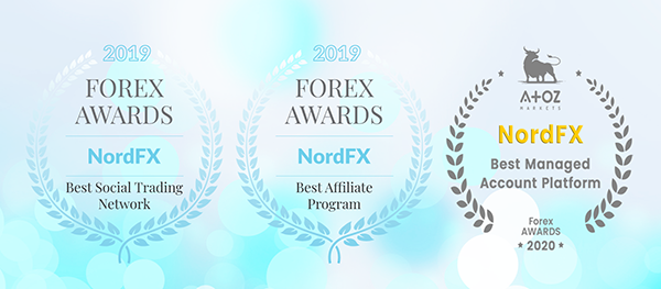 NordFX सोशल ट्रेडिंग सर्विस, एफिलिएट प्रोग्राम और इन्वेस्टमेंट फंड्स को वर्ष 2019 के लिए बहुत अधिक पुरस्कार मिले1
